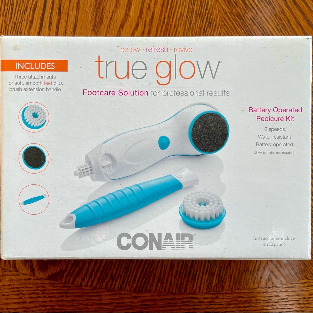 Conair True Glow Battery Operated Pedicure Kit - New in Box
